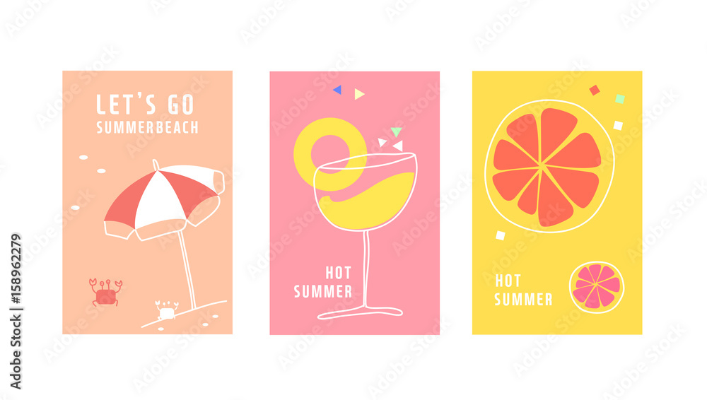 Fototapeta premium Simple summer illustration
