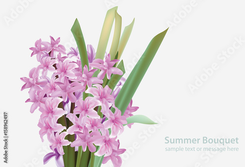 Floral blossom bouquet. Spring Summer delicate watercolor flowers Wedding Inv...