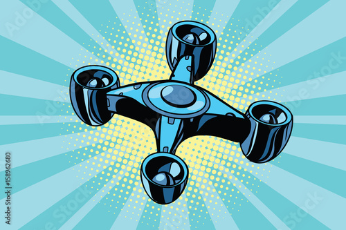 futuristic quadcopter drone