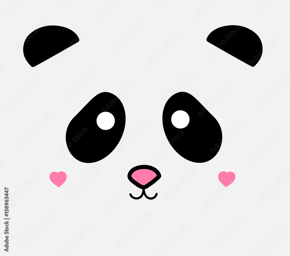 Panda Kawaii Panda with Heart Nose | Poster