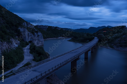 Magnificent landscape  nightscape  with light trails and the rock phenomenon The Wonderful Rocks  Balkan mountain  Bulgaria 