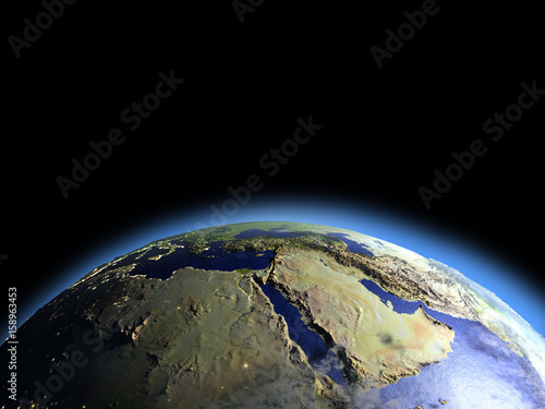 Fototapeta Naklejka Na Ścianę i Meble -  Morning above Middle East from space