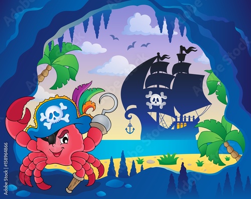 Cave with pirate crab