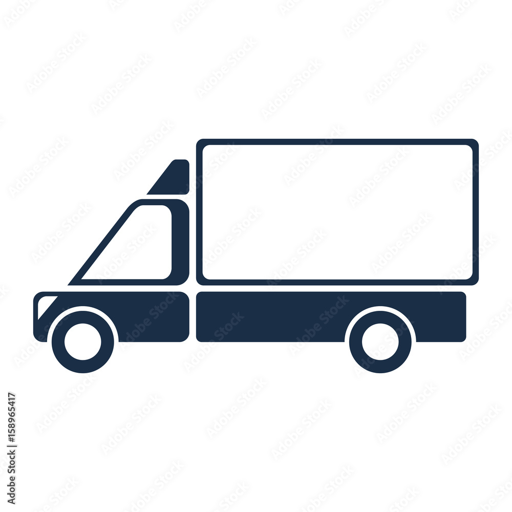 Delivery service car, logo. Abstract concept. Flat design. Vector illustration on white background.