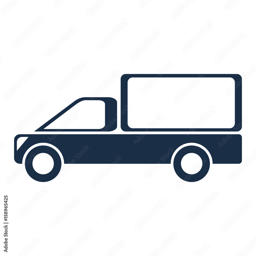 Delivery service car, logo. Abstract concept. Flat design. Vector illustration on white background. Delivery service car, logo. Abstract concept. Flat design. Vector illustration on white background.
