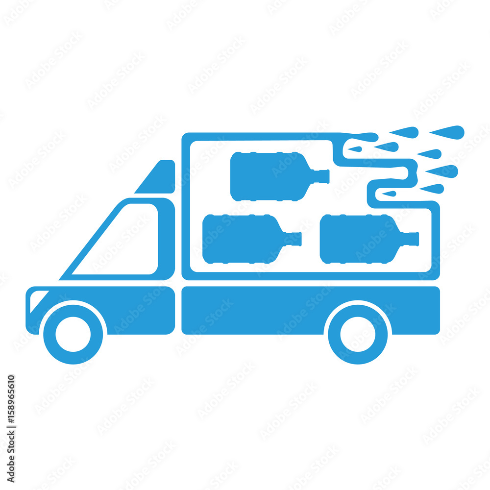Water delivery service, logo. Abstract concept. Flat design. Vector illustration on white background. Water delivery service, logo. Abstract concept. Flat design. Vector illustration on white background.