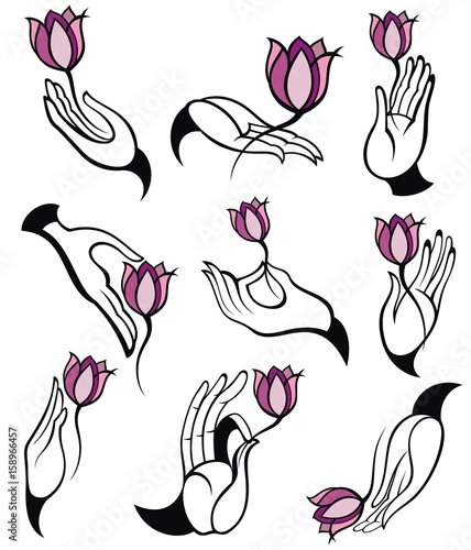 Hands with lotus