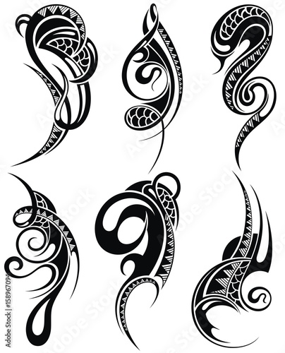 Decorative set of tattoo elements