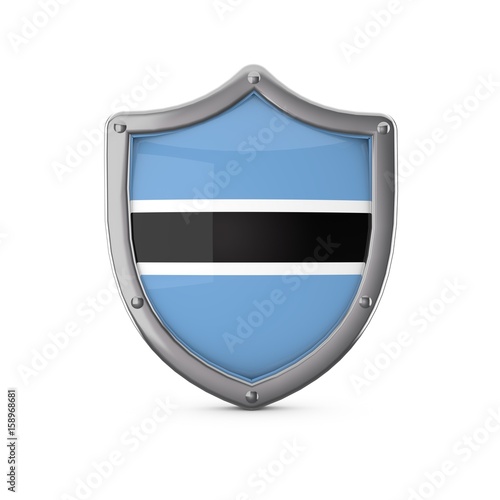 Botswana security concept. Metal shield shape with national flag Free Download Botswana security concept. Metal shield shape with national flag - GFXLoad