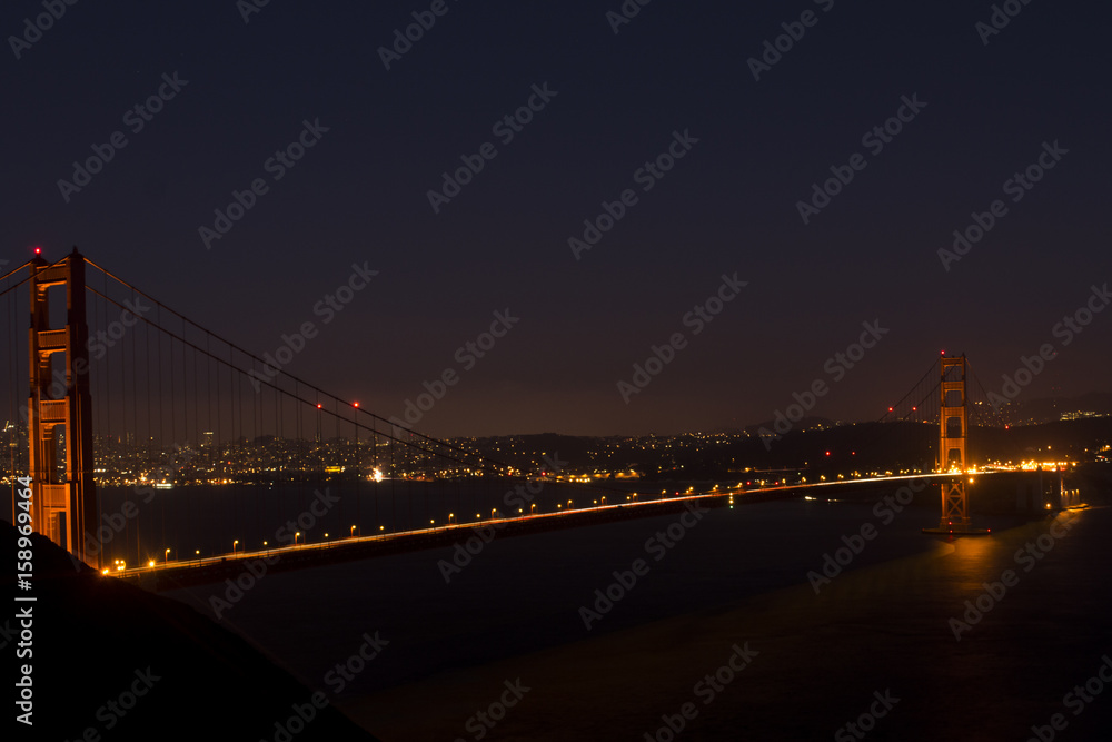 Fototapeta premium Night landscape of Golden Gate, San Francisco, California, USA.