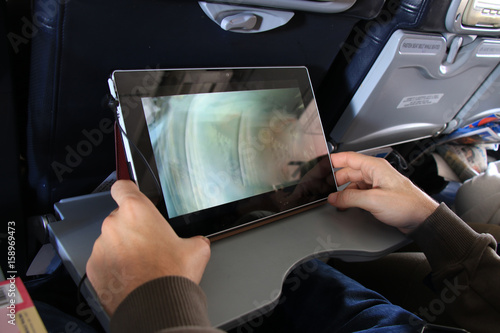 The passenger with tablet