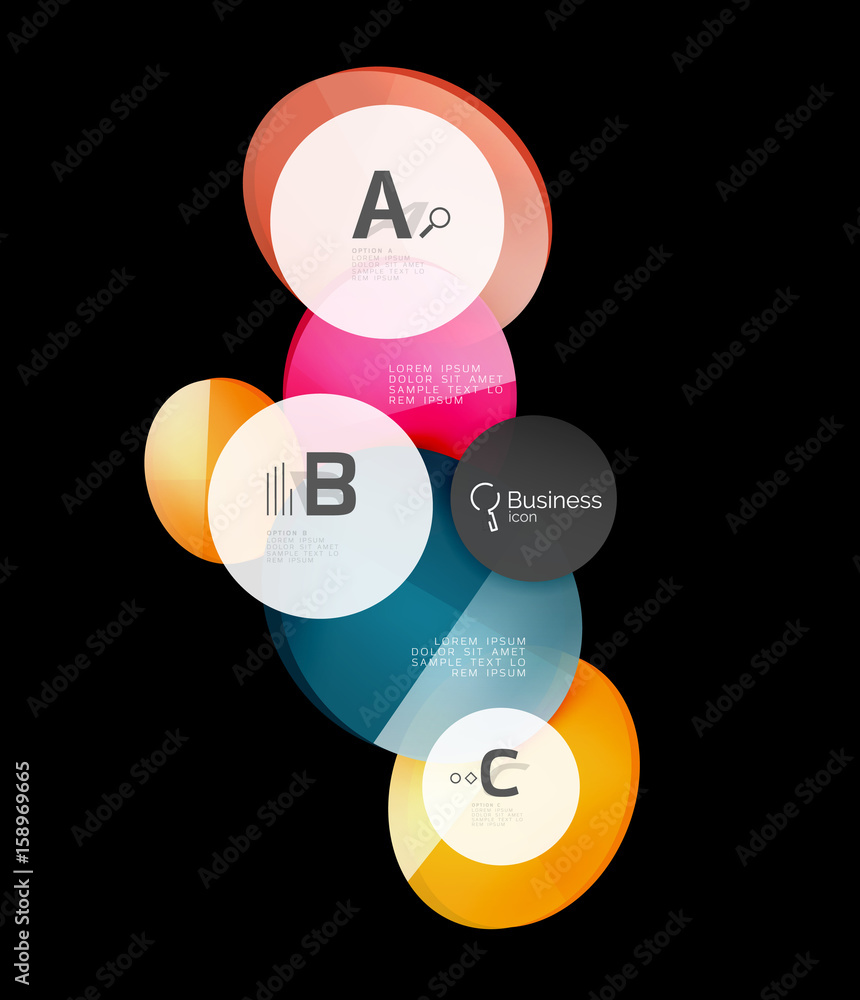 Vector glossy glass circles speech bubble on black Vector glossy glass circles speech bubble on black