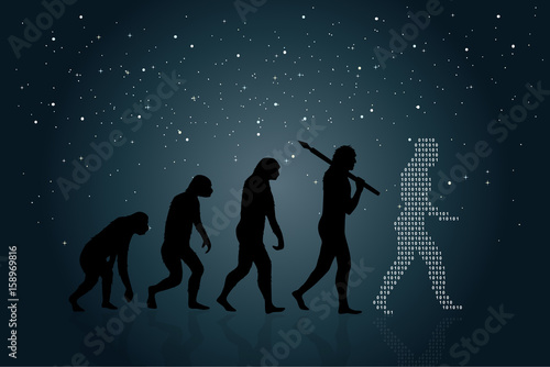 Fotobehang Evolution of Man