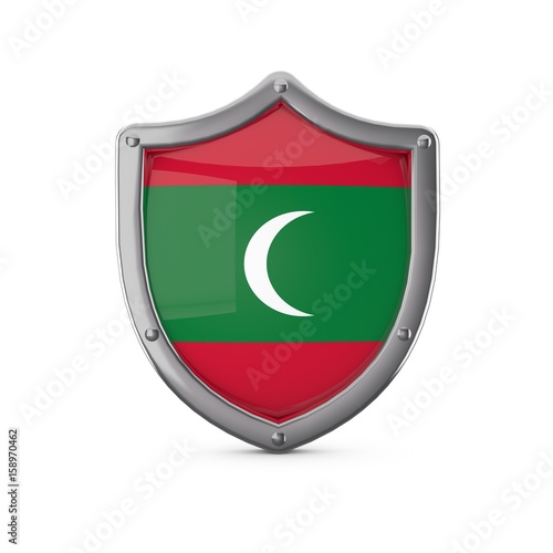 Maldives security concept. Metal shield shape with national flag Free Download Maldives security concept. Metal shield shape with national flag - GFXLoad