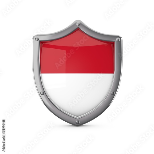 Free Download Indonesia security concept. Metal shield shape with national flag - GFXLoad