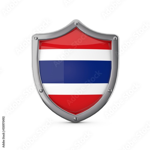 Free Download Thailand security concept. Metal shield shape with national flag - GFXLoad