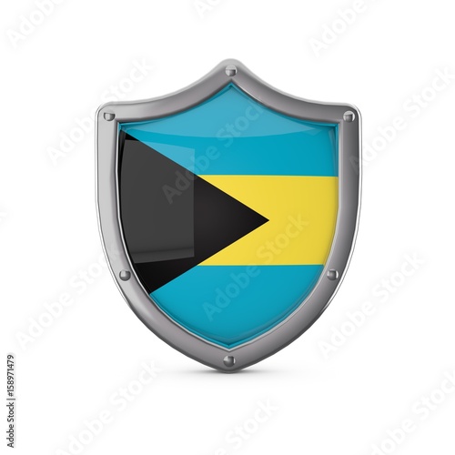 Bahamas security concept. Metal shield shape with national flag Free Download Bahamas security concept. Metal shield shape with national flag - GFXLoad
