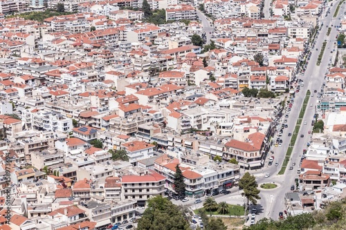 Panoramic view of Nafplio town seen from Palamidi Castle, Greece