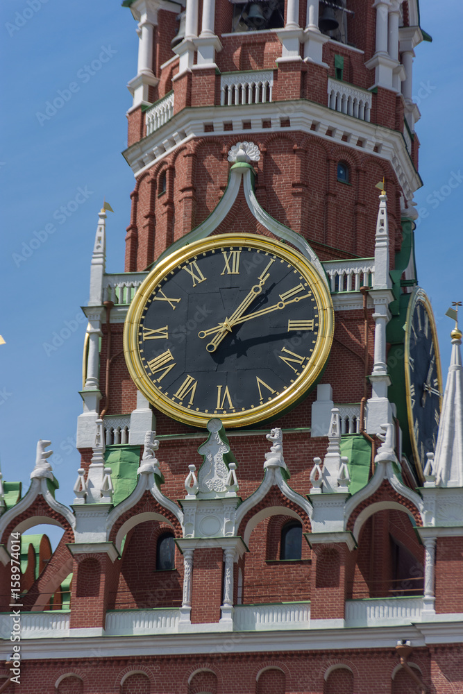 Clock on Spassky Tower on Red Square