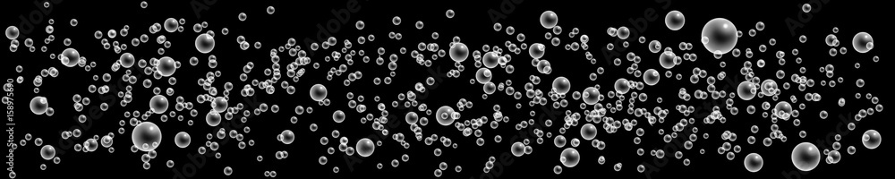 Image of bubbles on black background close-up