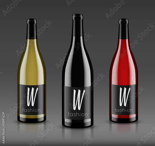Mockup wine bottle. vector design.