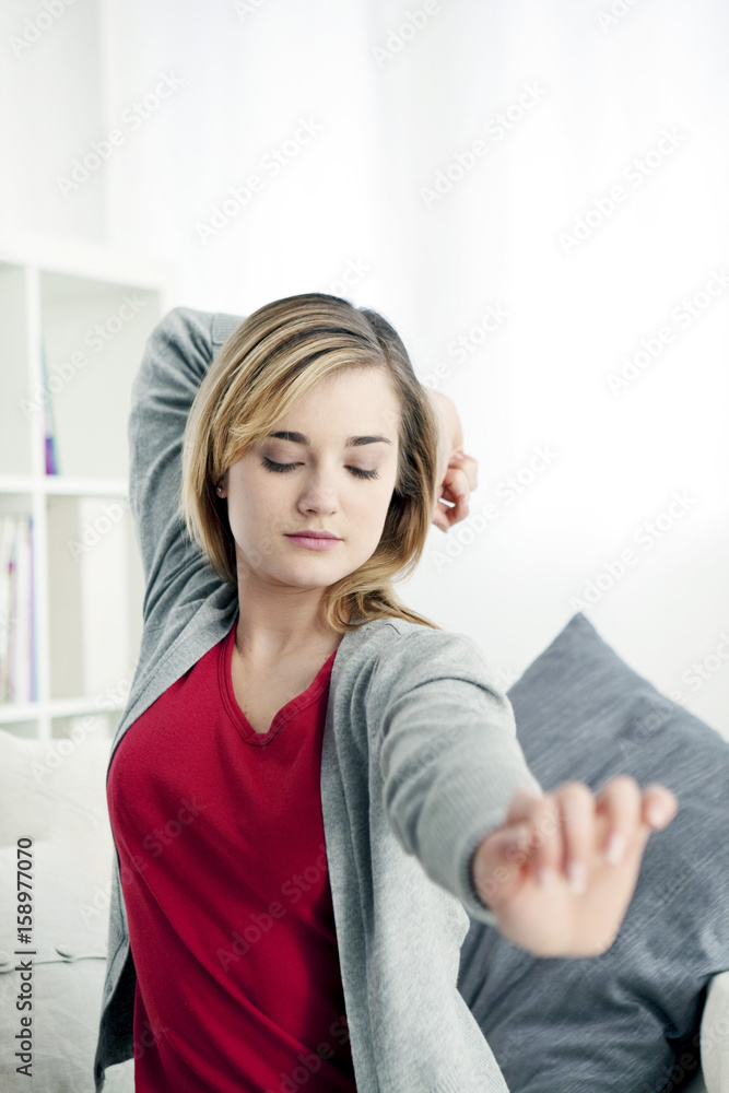Naklejka premium Woman stretching