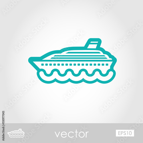 Cruise transatlantic liner ship icon. Vacation