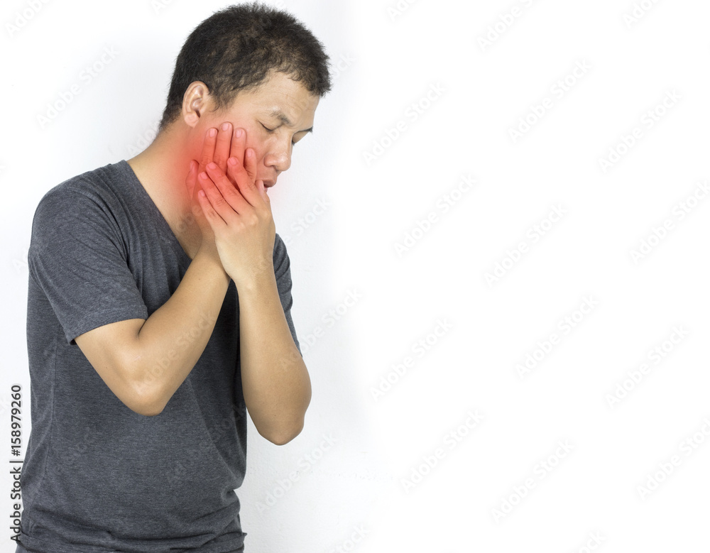 Asian man has tooth ache Asian man has tooth ache