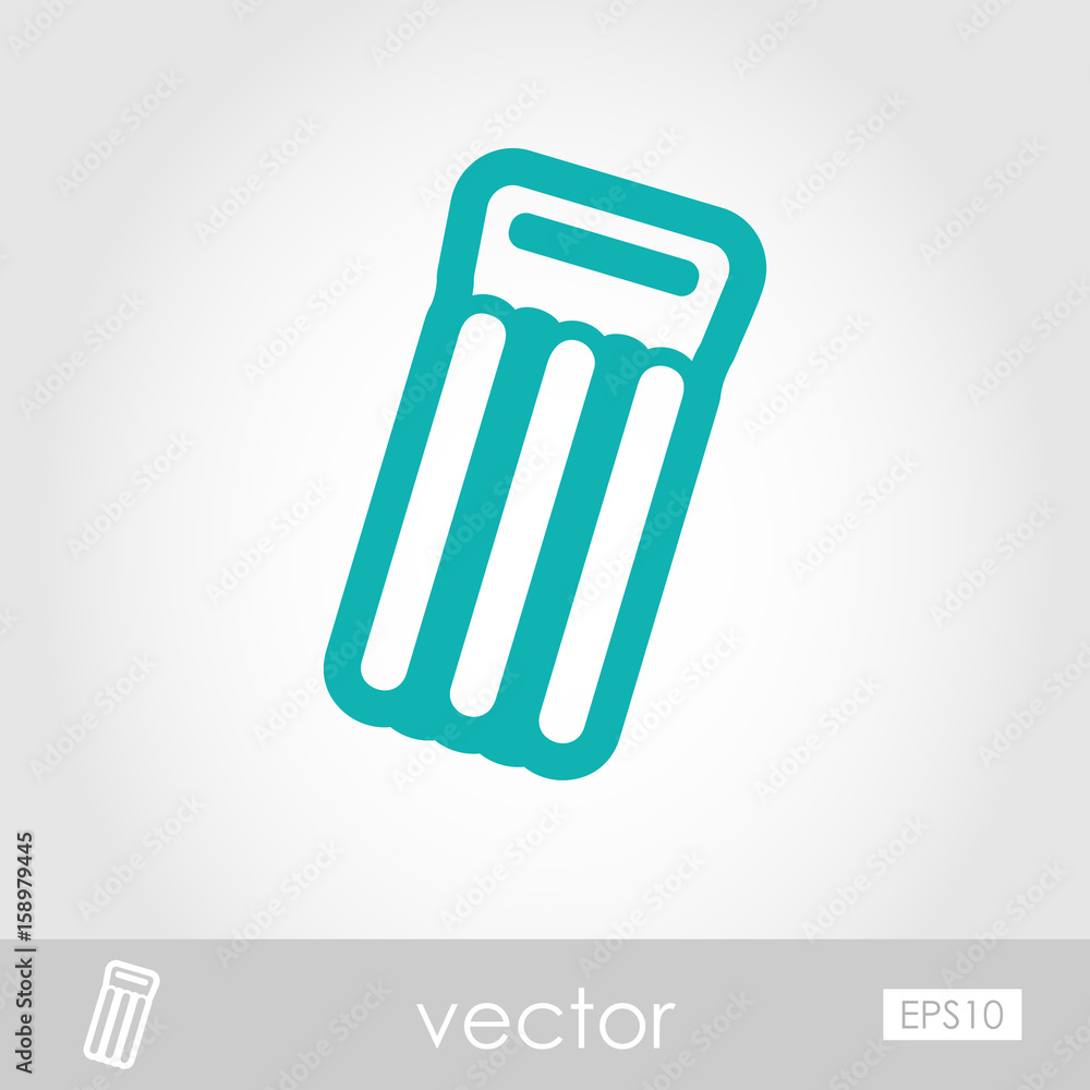 Floating mattress on beach outline icon. Summer. Vacation Floating mattress on beach outline icon. Summer. Vacation