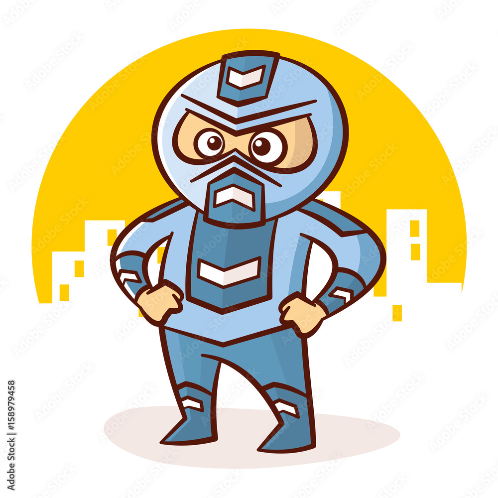 Fototapeta premium Cartoon Superhero Boy Character Sticker