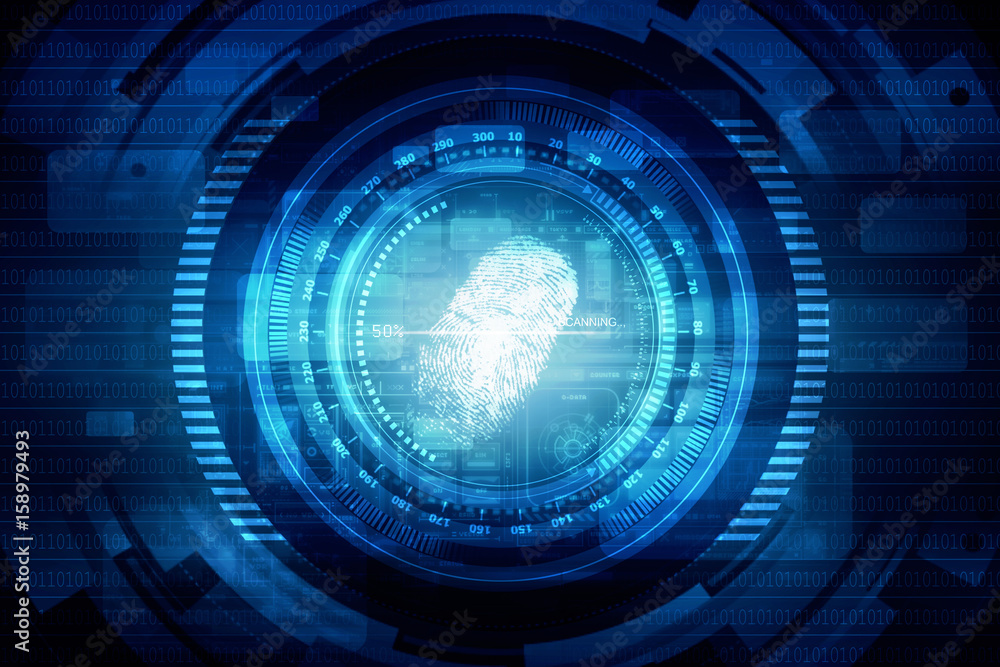 Fingerprint Scanning Technology Concept 2d Illustration Fingerprint Scanning Technology Concept 2d Illustration