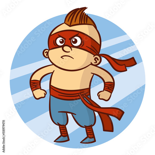 Cartoon Superhero Boy Character Sticker