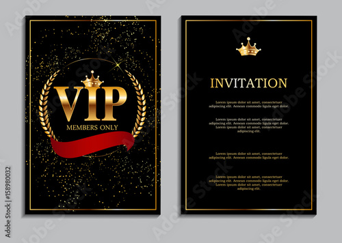 Abstract Luxury VIP Members Only Invitation Background Vector Il