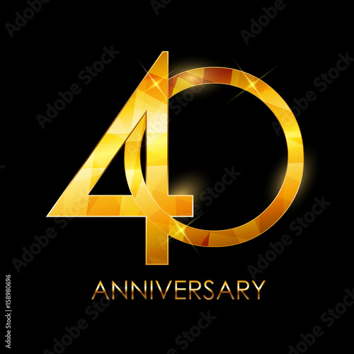 Template 40 Years Anniversary Congratulations Vector Illustratio