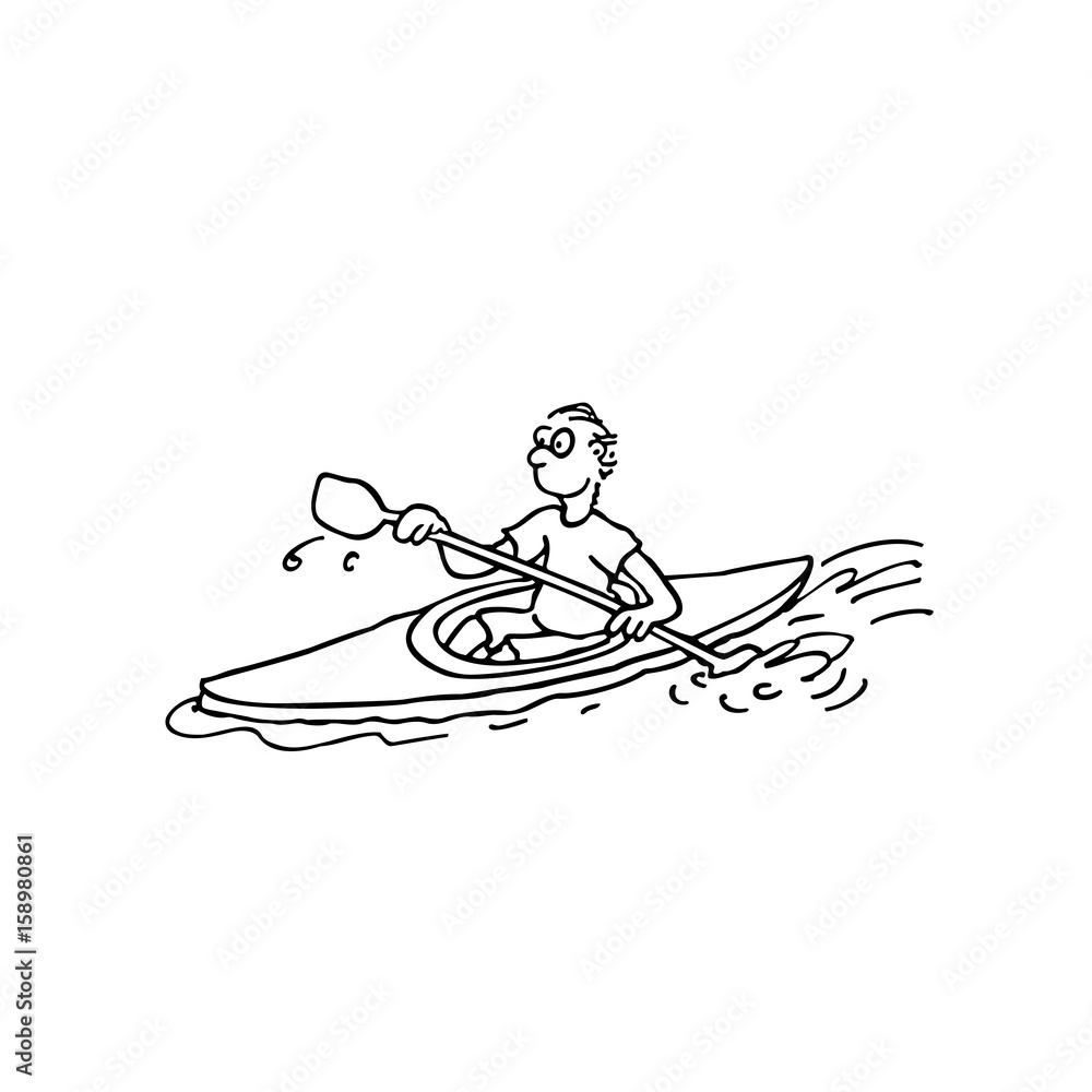 Rowing Athletes. outlined cartoon handrawn sketch illustration vector.