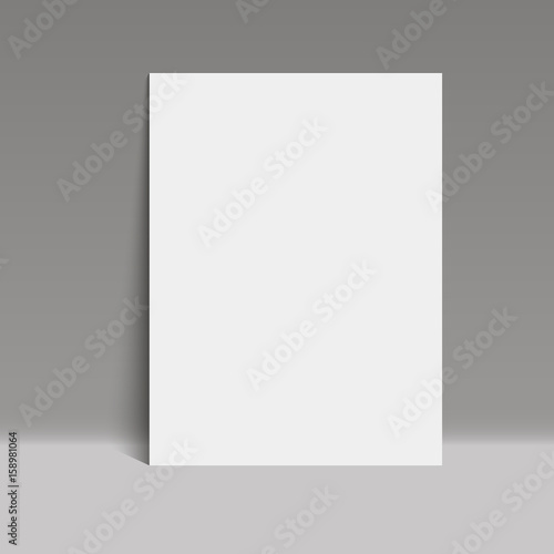 White paper poster in grey studio room, Template mock up Vector