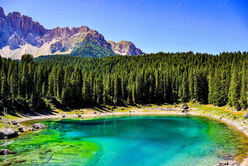 Blue Lake of Italy in the mountains, Valtournenche