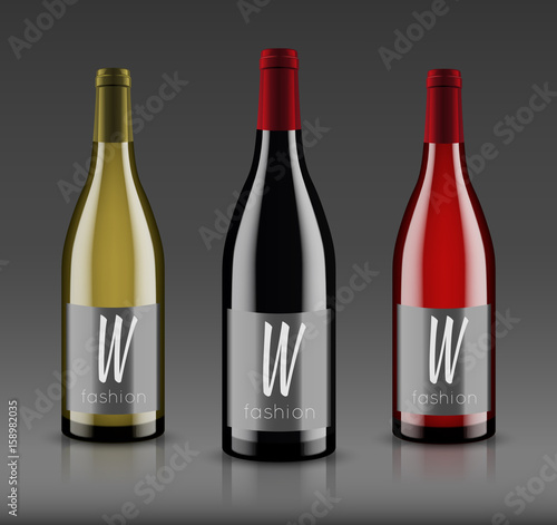 Mockup wine bottle. vector design.
