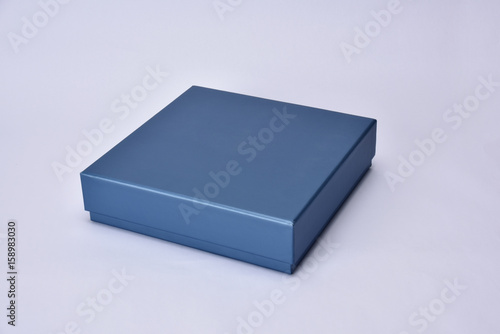 blue empty gift shopping box photography at clear background