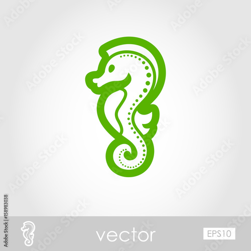 Sea Horse outline icon. Summer. Vacation