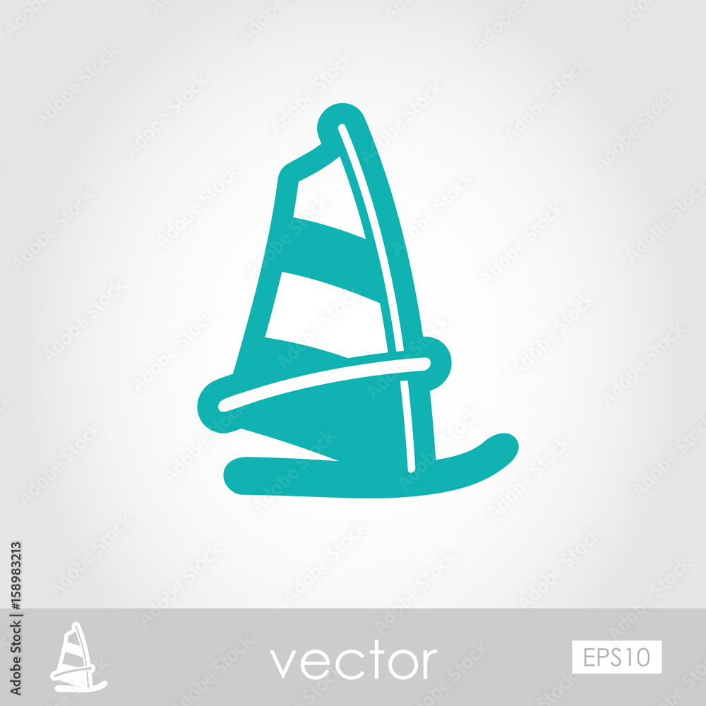 Board Windsurfing outline icon. Summer. Vacation Board Windsurfing outline icon. Summer. Vacation
