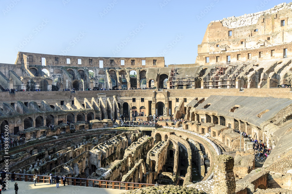 sight of the interior of the coliseum in the city of Rome, Italy
