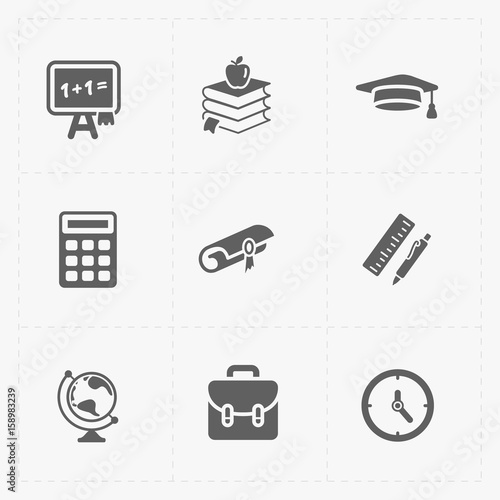 Modern flat social icons set on White Background