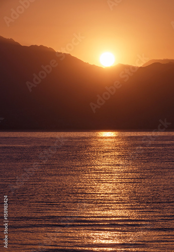 view on sunrise above Aqaba gulf from Eilat, Israel © romantiche