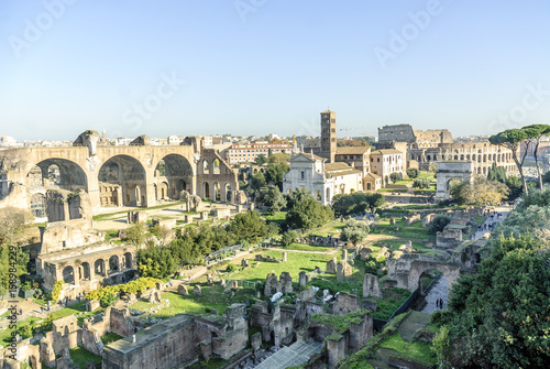 general sight of the Roman imperial forum in Rome, Italy.