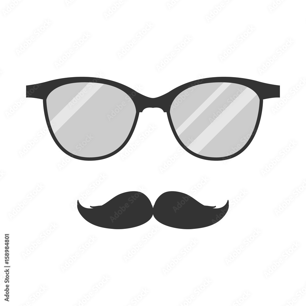 Fototapeta premium Hipster icon. Mustache and glasses.