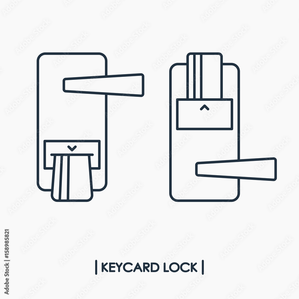 Electronic keycard door lock outline icon Electronic keycard door lock outline icon