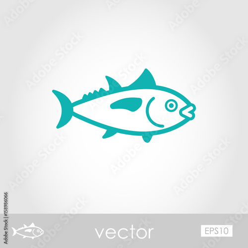 Tuna outline icon. Fishing. Vacation