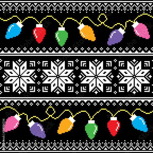 Ugly jumper pattern with Christmas tree lights