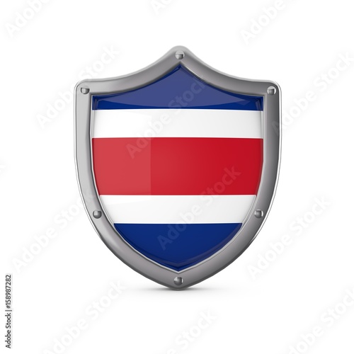Costa Rica security concept. Metal shield shape with national flag Free Download Costa Rica security concept. Metal shield shape with national flag - GFXLoad
